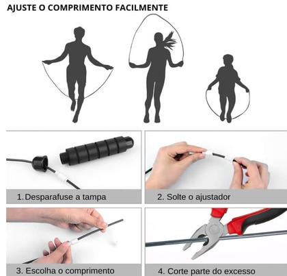 Imagem de Corda de Pular Cross Speed Rope Profissional Fitness Para Exercícios em Casa 3m, Cabo de Aço com Pegadores Ergonômicos e Rolamento Duplo