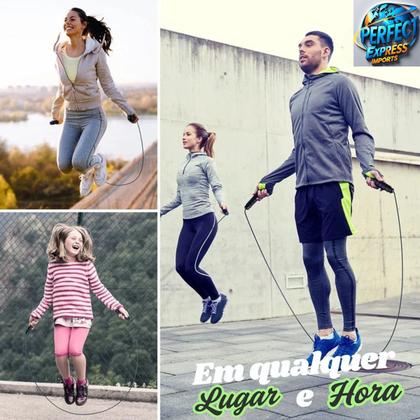 Imagem de Corda de Pular Cross Speed Rope Profissional Fitness Para Exercícios em Casa 3m, Cabo de Aço com Pegadores Ergonômicos e Rolamento Duplo