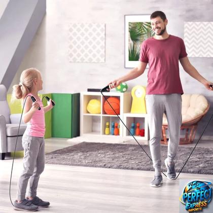 Imagem de Corda de Pular Cross Speed Rope Profissional Fitness Para Exercícios em Casa 3m, Cabo de Aço com Pegadores Ergonômicos e Rolamento Duplo