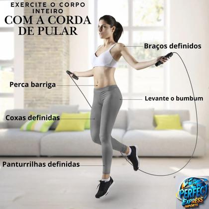 Imagem de Corda de Pular Cross Speed Rope Profissional Fitness Para Exercícios em Casa 3m, Cabo de Aço com Pegadores Ergonômicos e Rolamento Duplo
