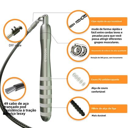 Imagem de Corda de Pular de Velocidade com Fio de Aço - Exercício Funcional para Homens