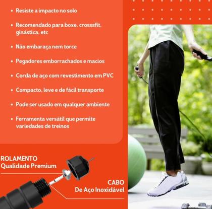 Imagem de Corda de pular Exercício Funcional profissional 3M aço