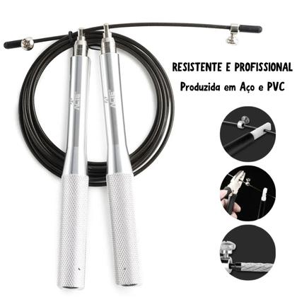 Imagem de Corda De Pular Exercício Funcional Speed Rope Rolamento 3m Cabo Aço