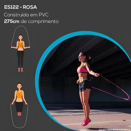 Imagem de Corda de Pular Plástica Rosa com Cabo Ergonômico - Atrio - ES122