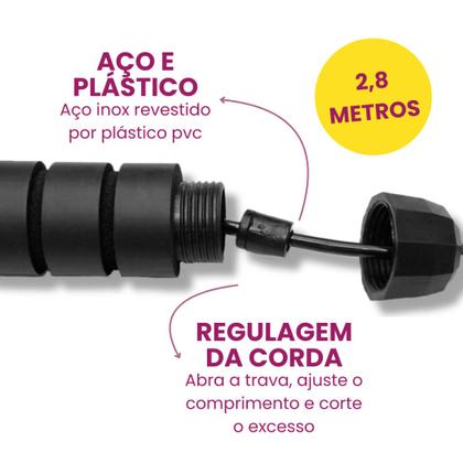 Imagem de Corda de Pular Profissional 3 Metros Regulável Kaftor