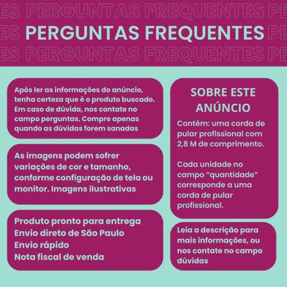 Imagem de Corda de Pular Profissional 3 Metros Regulável Kaftor