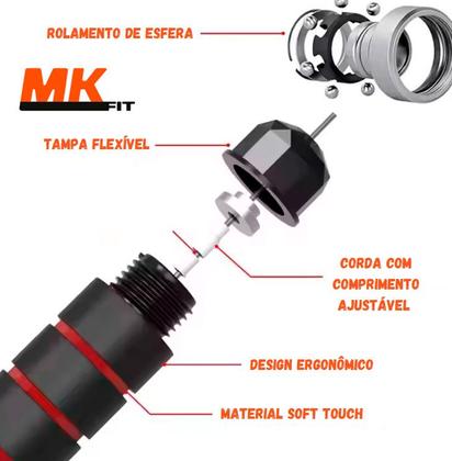 Imagem de Corda De Pular Profissional, Speed Rope Funcional Ajustável MKFIT