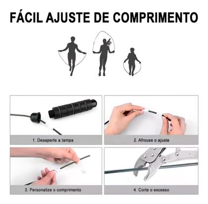 Imagem de Corda De Pular Profissional, Speed Rope Funcional Ajustável MKFIT