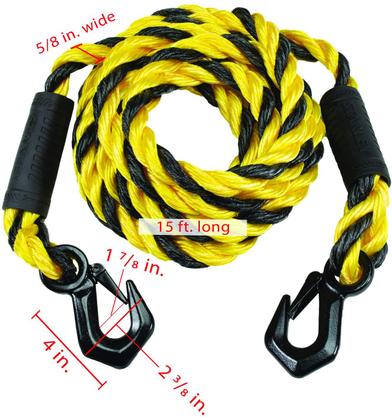 Imagem de Corda de Reboque STANLEY S1052 - Preta/Amarela - 5/8 x 15' Poly-Blend