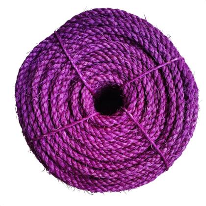 Imagem de Corda de sisal 25 metros 6,5mm cor roxo artesanato