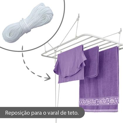 Imagem de Corda De Varal de Teto Resistente Antimofo 50 Metros - 3mm