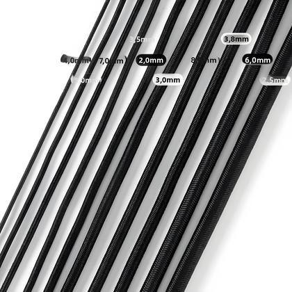 Imagem de Corda Elástica Redonda Preta E Branca De 1-10mm Alta Elasticidade Banda De Borracha De Látex Para