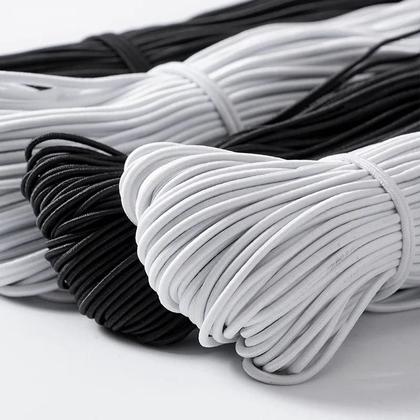 Imagem de Corda Elástica Redonda Preta E Branca De 1-10mm Alta Elasticidade Banda De Borracha De Látex Para