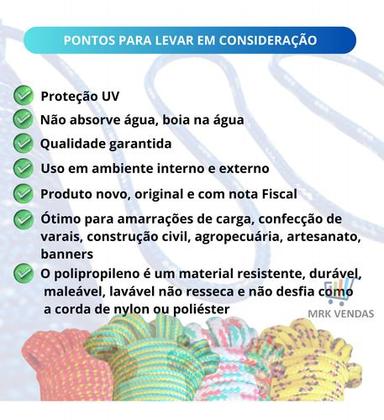 Imagem de Corda Multiuso Pp 12mm 20m Meada Amarração Carga Içamento Resistente Forte Nf