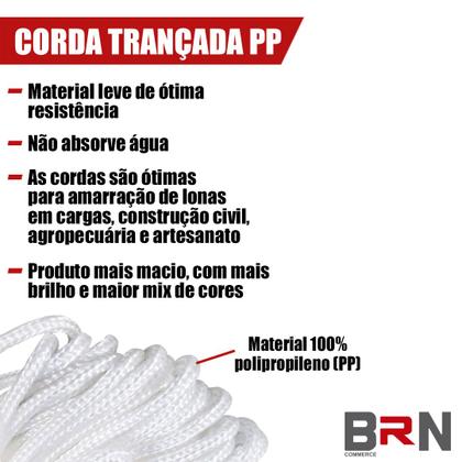 Imagem de Corda Náutica Trançada Multiuso PP 3,5mm Bobina 169 Metros