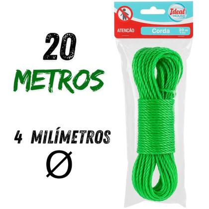 Imagem de Corda para Varal 20m Super Resistente 4mm Polipropileno  Ideal para Teto, Quintal e Apartamento