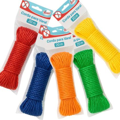 Imagem de Corda para Varal 20m Super Resistente 4mm Polipropileno  Ideal para Teto, Quintal e Apartamento