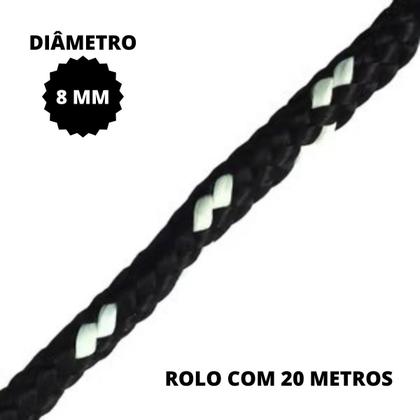 Imagem de Corda Poliéster 8mm Para Amarração Rolo Com 20 Metros