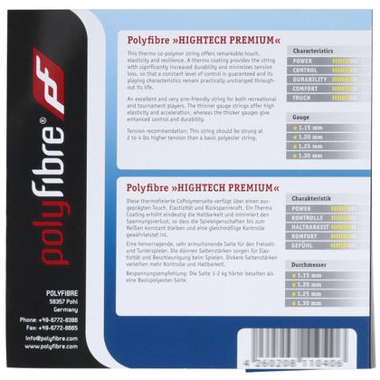 Imagem de Corda Polyfibre Hightec Premium 16L 1.30mm Preta - Set Individual