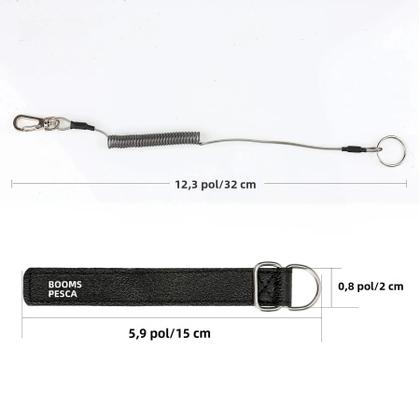 Imagem de Corda Retrátil Para Pesca Com Cabo De Segurança E Mosquetão De Aço 1,5m Max Booms T04RB1