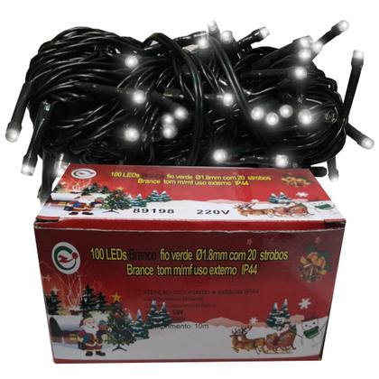 Imagem de Cordao 100leds branco frio estrobinhos tom m/mf 220v externo