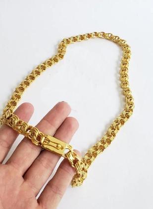 Imagem de Cordão Banhado A Ouro 18K Friso Triplo 12Mm Com Pingente W