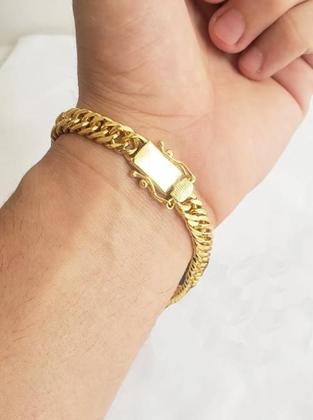 Imagem de Cordão Banhado Ouro 18K Grumet Lacraia 10Mm Com Pulseira