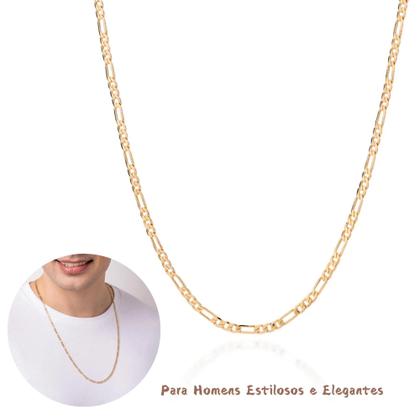 Imagem de Cordão Banhado Ouro 18k Rommanel Tamanho 70cm Com Elos Trabalhados Presente Masculino