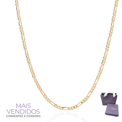 Imagem de Cordão Banhado Ouro 18k Rommanel Tamanho 70cm Com Elos Trabalhados Presente Masculino