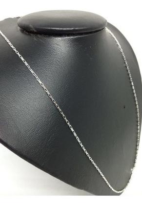 Imagem de Cordão Cadeado Feminina 50cm Corrente Veneziana  Prata 925