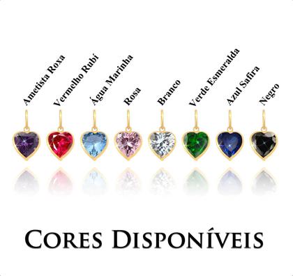 Imagem de Cordão Colar Feminino Veneziana Ouro 18k 40cm Ponto de Luz Coração Zircônia Azul Safira