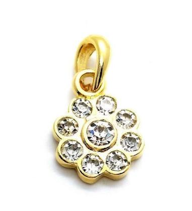 Imagem de Cordão Com Pingente Flor Cristal Banho Ouro 18k 2655