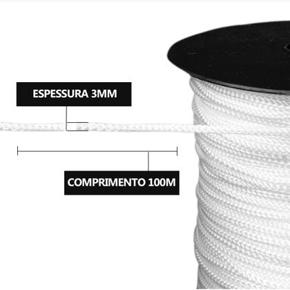 Imagem de Cordão Corda Fio Náutico 3mm - Rolo 100 Metros