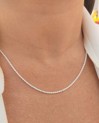 Imagem de Cordão Corrente Baiano De Prata 925 Feminina 45cm