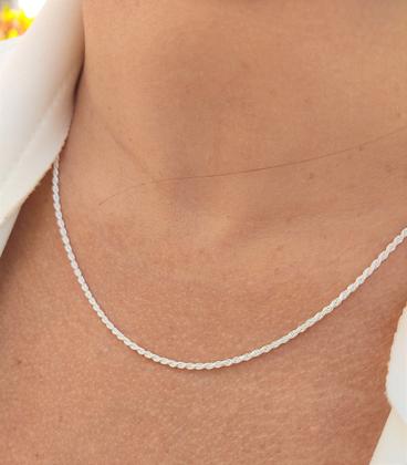 Imagem de Cordão Corrente Baiano De Prata 925 Feminina 45cm