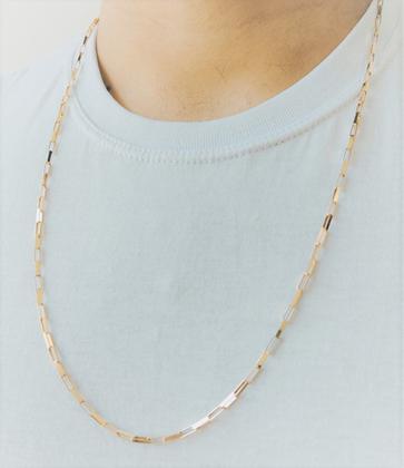 Imagem de Cordão Corrente Grossa Masculina 60cm 6.3g Ouro 18k 750 Cadeado