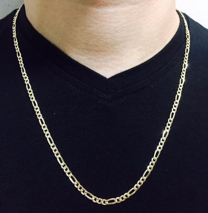 Imagem de Cordão Corrente Grumet 3x1 70cm Masculino Ouro 18k 750