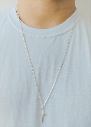 Imagem de Cordão Corrente Masculina Grumet 70cm Pingente Cruz Crucifixo De Prata 925