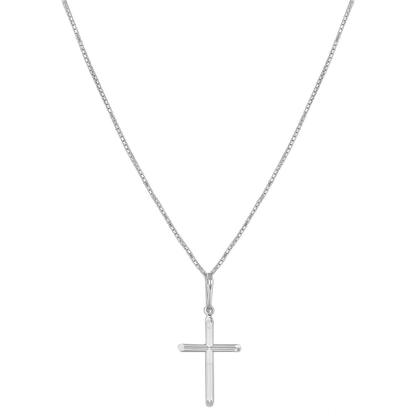 Imagem de Cordão Corrente Masculina Veneziana 60cm Pingente Cruz Crucifixo Prata 925