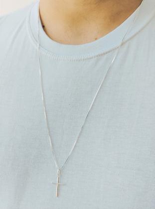 Imagem de Cordão Corrente Masculina Veneziana 80cm Pingente Cruz Crucifixo De Prata 925