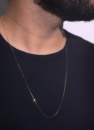 Imagem de Cordão Corrente Masculino Ouro 1.4g 60cm Ouro 18k 750 Maciça Cadeado