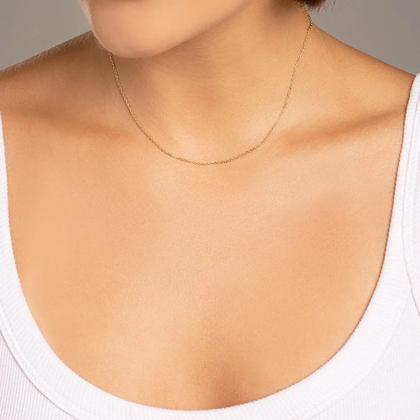 Imagem de Cordão corrente rommanel banhado ouro 18k feminino elo cadeado 42cm 530431