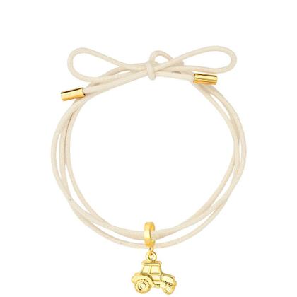 Imagem de Cordão de Algodão com Pingente Trator Revestido em Ouro