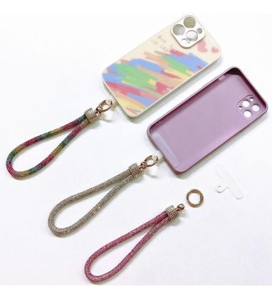 Imagem de Cordão De Celular Com Strass Brilhante Bling Pulseira Curta