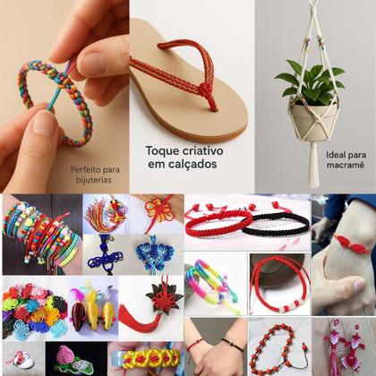 Imagem de Cordão de cetim fio de seda rabo de rato de 2mm rolo com 50 metros 100% poliéster para artesanatos costura bordado