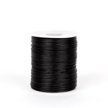 Imagem de Cordão de cetim fio de seda rabo de rato de 2mm rolo com 50 metros 100% poliéster para artesanatos costura bordado