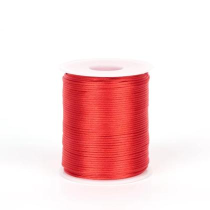 Imagem de Cordão de cetim fio de seda rabo de rato de 2mm rolo com 50 metros 100% poliéster para artesanatos costura bordado