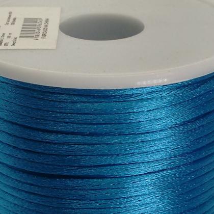 Imagem de Cordão De Cetim Rabo Rato Rolo Fio 100 Metros X 1mm azul