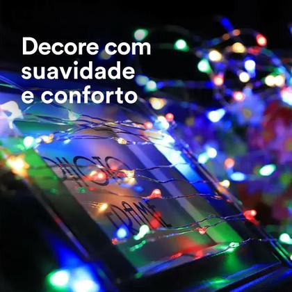 Imagem de Cordão de Fada Solar RGB Vermelho, Verde e Azul Zon Luzes LED Pisca Pisca Solar para Decoração Jardim