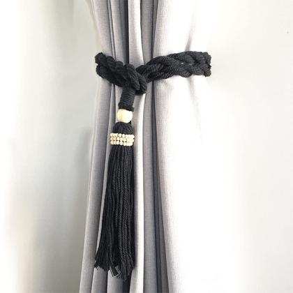 Imagem de Cordão de macramê Tenn Well Black, corda de algodão de 10 mm de espessura, 15 m de comprimento